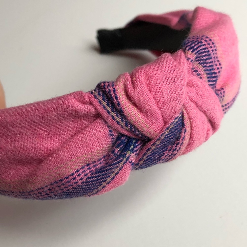 Plaid Top Knot Headband
